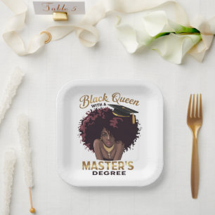 Assiettes En Carton Cadeaux mignons de remise de diplôme de maîtrise p