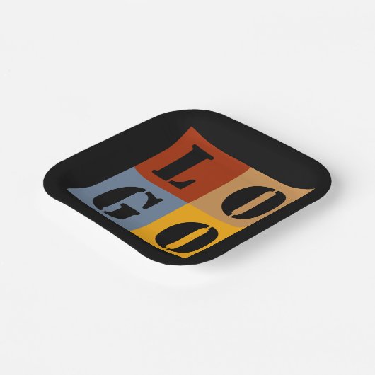 Assiettes En Carton Cadeaux personnalisés modernes Noir Simple (Angulaire)