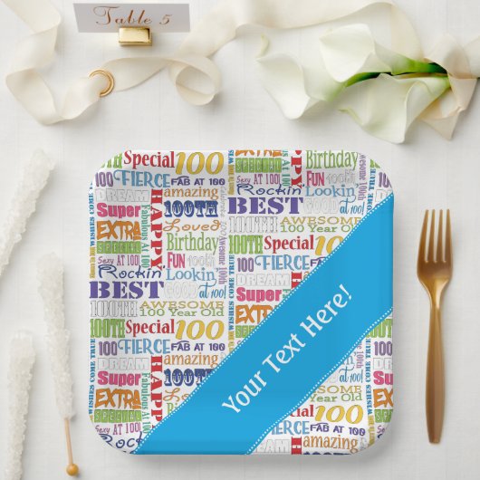 Assiettes En Carton Cadeaux Uniques Et Spéciaux 100e Fête Anniversaire (Mariage)