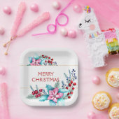 Assiettes En Carton Cadre de Noël aquarelle (Fête)