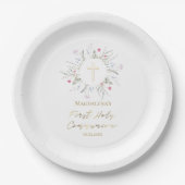 Assiettes En Carton Cadre des fleurs sauvages de la première sainte co (Devant)