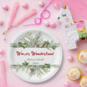 Assiettes En Carton Cadre d'hiver Fête des mariées de couronne d'hiver (Fête)