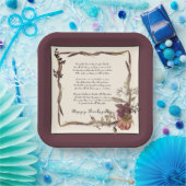 Assiettes En Carton Cadre floral d'automne avec texte (Fête)