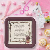 Assiettes En Carton Cadre floral d'automne avec texte (Fête)