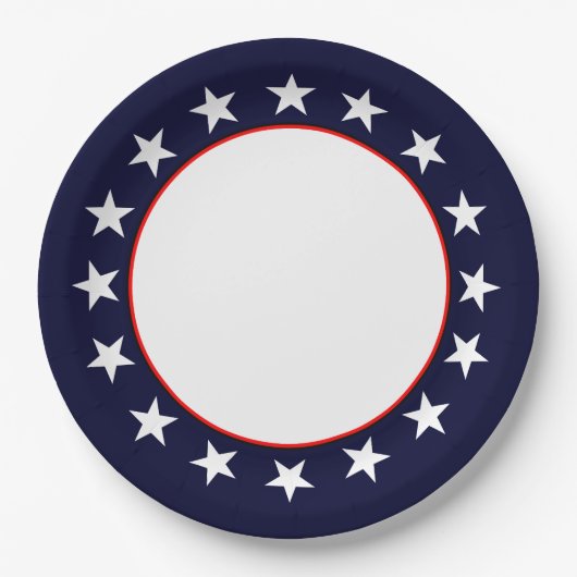 Assiettes En Carton Cadre style Patriot USA (Devant)