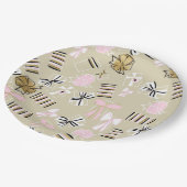 Assiettes En Carton Cadres de Noël rose et or Patten Plaques de Papier (Angle)