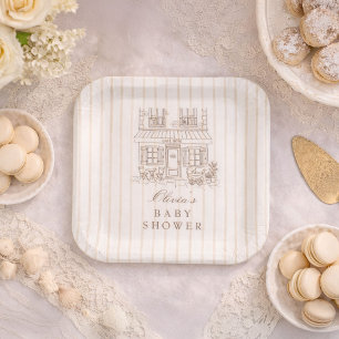 Assiettes En Carton Café Bébé Baby Shower