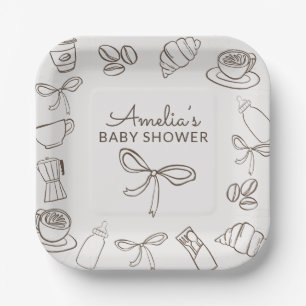 Assiettes En Carton Cafe Bebe Baby Shower Fantaisie Arc-en-ciel