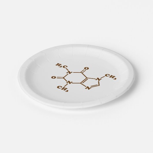 Assiettes En Carton Café caféine Formule chimique moléculaire (Angle)