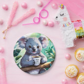 Assiettes En Carton Café Cosy Jungle Koala (Fête)