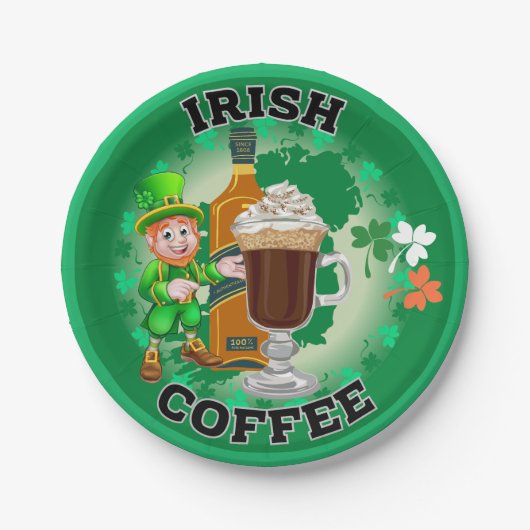 Assiettes En Carton Café Irlandais - Un Elixir. (Devant)