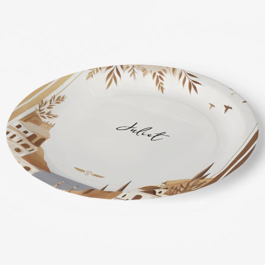 Assiettes En Carton Café italien Sorrento Fête des mariées Décontracté (Angle)