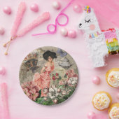 Assiettes En Carton Café Lady Victorian Femme Rose Classy (Fête)