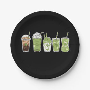 Assiettes En Carton Café Latte Vert Mignon Irlandais Saint Patrick