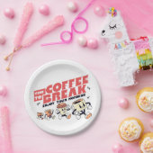 Assiettes En Carton Café Mascot - Temps De Pause Café (Fête)