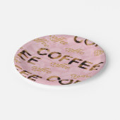 Assiettes En Carton Café or rose (Angle)