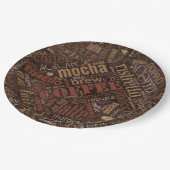 Assiettes En Carton Café sur Burlap Word Cloud Brown ID283 (Angle)