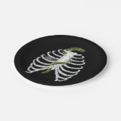 Assiettes En Carton Cage De Rib Squelette Os Avec Serpent Vert Hallowe (Angle)