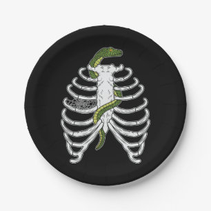 Assiettes En Carton Cage De Thorax Os De Squelette Avec Serpent Vert H
