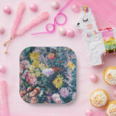 Assiettes En Carton Caillebotte - Chrysanthèmes blanc et jaune (Fête)