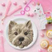 Assiettes En Carton Cairn Terrier 3D inspiré (Fête)