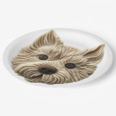 Assiettes En Carton Cairn Terrier 3D inspiré (Angle)