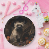 Assiettes En Carton Cairn Terrier Citrouilles Halloween effroi (Fête)