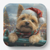 Assiettes En Carton Cairn Terrier Dog Roller Dessous de verre Noël (Recto)
