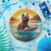 Assiettes En Carton Cairn Terrier Plage Surf Peinture (Fête)