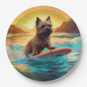 Assiettes En Carton Cairn Terrier Plage Surf Peinture