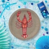 Assiettes En Carton Cajun Crawfish & Faux Burlap (Fête)