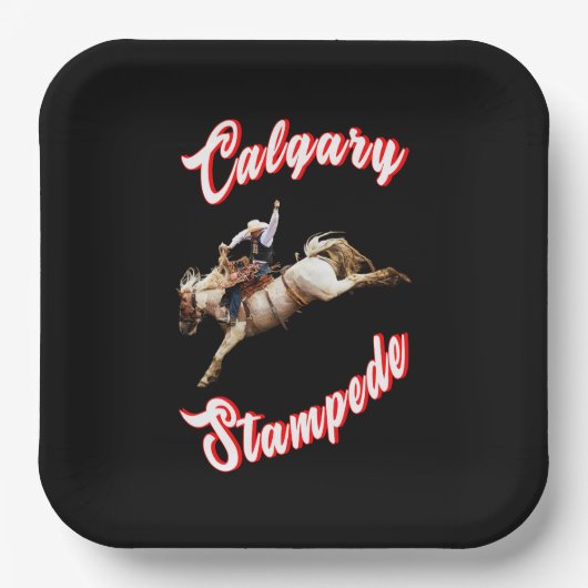 Assiettes En Carton Calgary Heure Canada Juillet Riders Calgary Stampe (Recto)