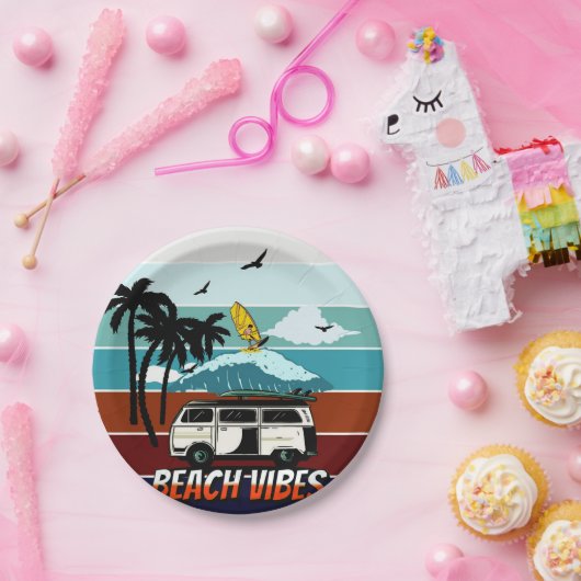 ASSIETTES EN CARTON CALIFORNIA BEACH VIBES (Fête)