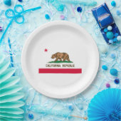 Assiettes En Carton California State Flag Design (Fête)