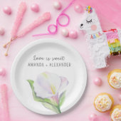 Assiettes En Carton Calla blanche - Bonbons wedding showers (Fête)