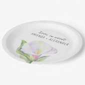 Assiettes En Carton Calla blanche - Bonbons wedding showers (Angle)