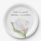 Assiettes En Carton Calla blanche - Bonbons wedding showers (Devant)