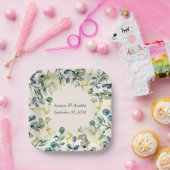 Assiettes En Carton Calla Lily et Eucalyptus blancs (Fête)