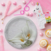 Assiettes En Carton Calla ment sur arrière - plan texturé (Fête)