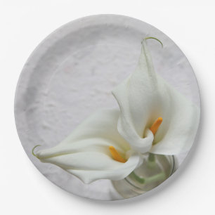 Assiettes En Carton Calla ment sur arrière - plan texturé