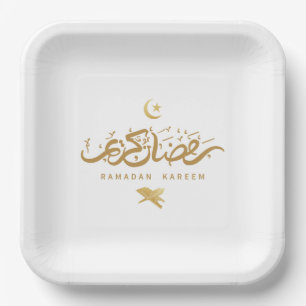 Assiettes En Carton Calligraphie arabe musulmane Ramadan Kareem