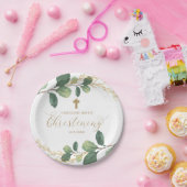 Assiettes En Carton Calligraphie botanique moderne de baptême de (Fête)