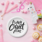 Assiettes En Carton Calligraphie chrétienne moderne Joyeux Noël (Fête)