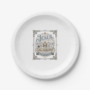 Assiettes En Carton Calligraphie de Jésus Lettrage sacré Calligraphie