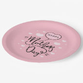 Assiettes En Carton Calligraphie de la Fête des Mères | Plaque de papi (Angle)