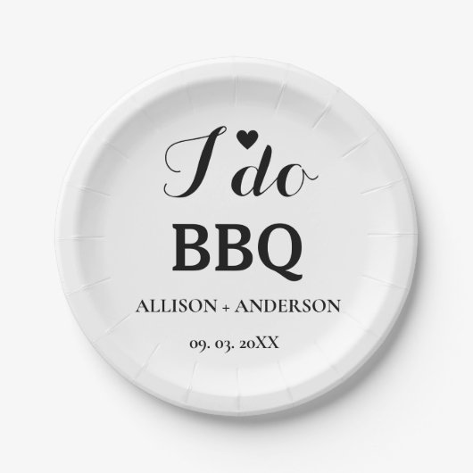 Assiettes En Carton Calligraphie moderne i do barbecue douche nuptiale (Devant)