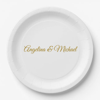 Assiettes En Carton Calligraphie Professionnel Élégant Couleur Or