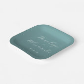 Assiettes En Carton Calligraphie sarcelle élégante (Angulaire)