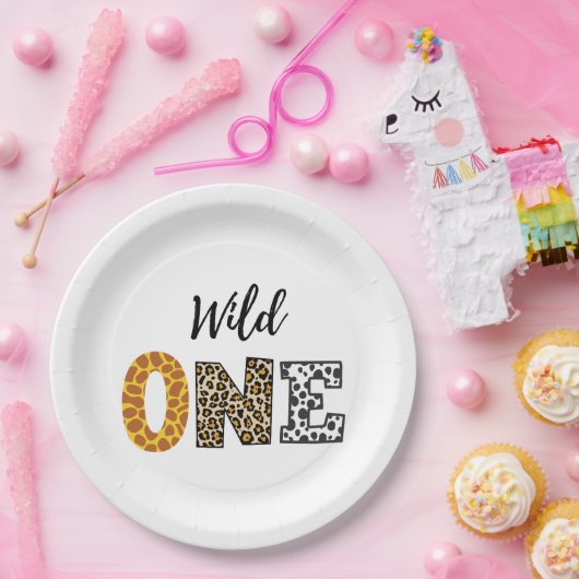 Assiettes En Carton Calligraphie sauvage un blanc Plaque de papier (Fête)