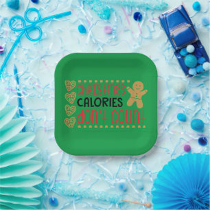 Assiettes En Carton Calories de Noël ne comptez pas Plaque de gâteau d